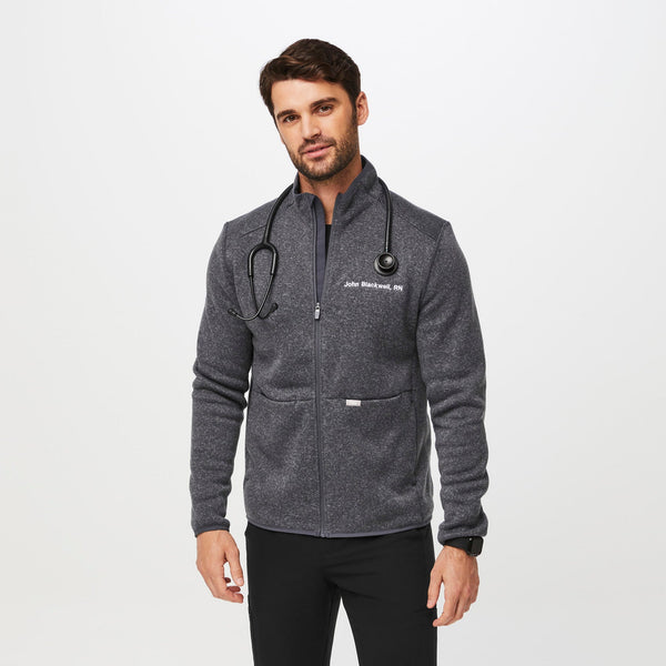 Men's Heather Dark Charcoal On-Shift™ - Sweater-Knit Jacket