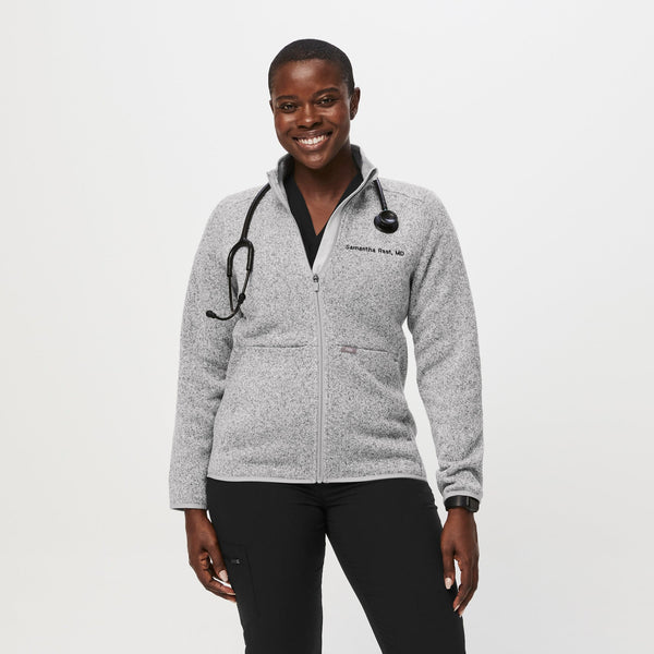 Women's Heather Light Grey On-Shift™ - Sweater-Knit Jacket