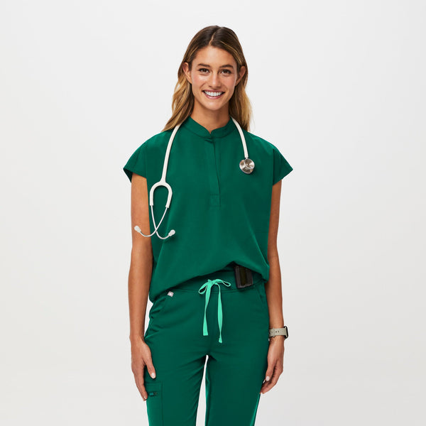 Women's Hunter Green Rafaela - Oversized Scrub Top™