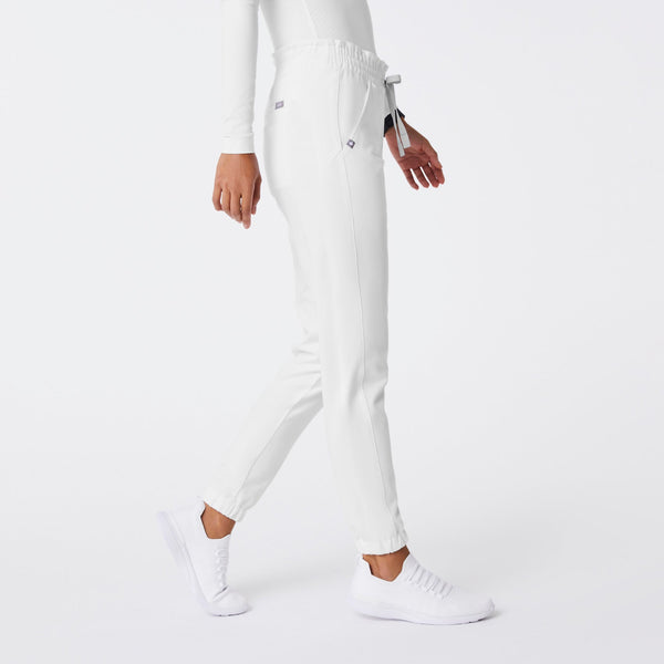 Women's Optic White Regina High-Rise Slim Jogger - Petite Scrub Pant