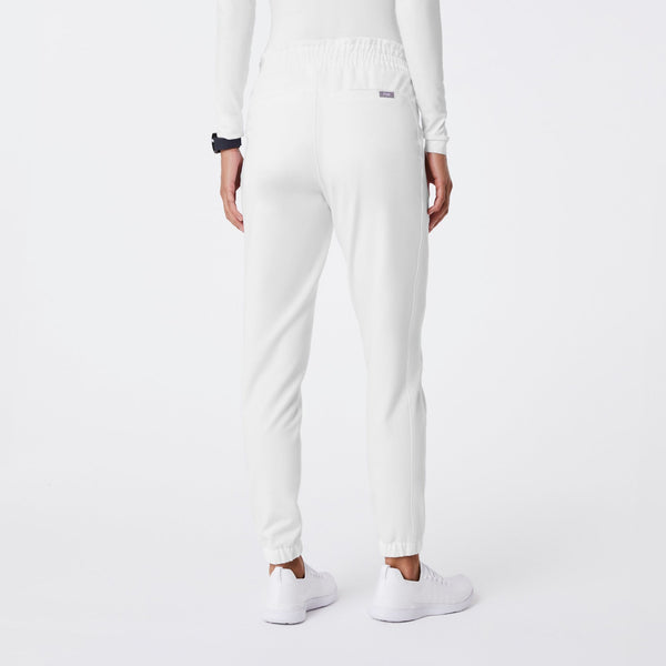Women's Optic White Regina High-Rise Slim Jogger - Petite Scrub Pant