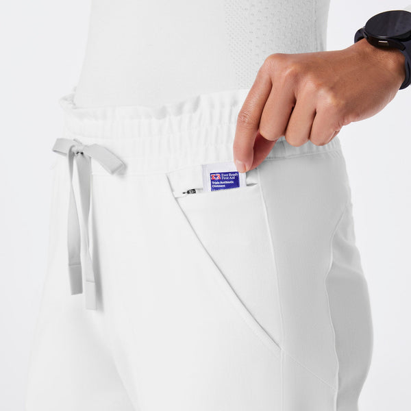 Women's Optic White Regina High-Rise Slim Jogger - Petite Scrub Pant