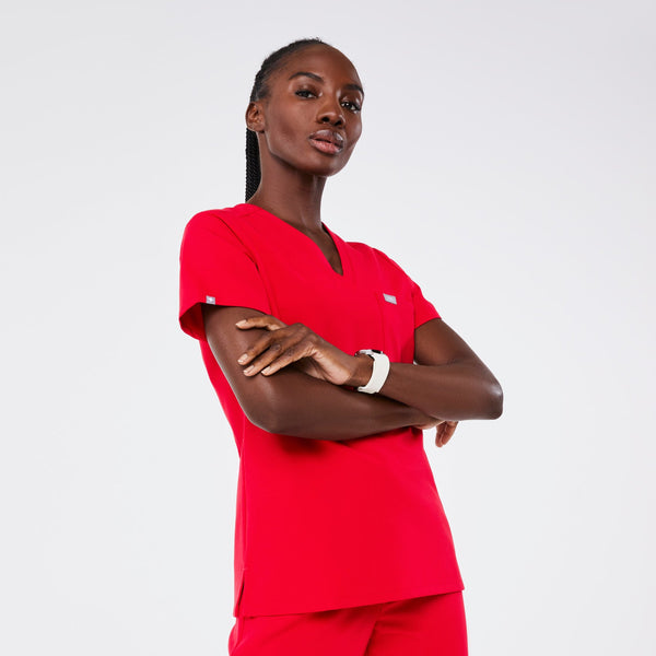 Women's Pop Red Catarina -  Scrub Top™