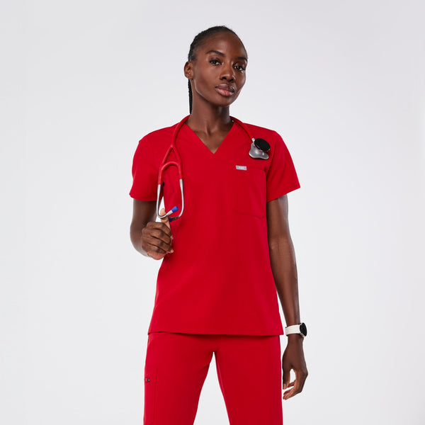Women's Winning Red Catarina Petite -  Scrub Top™