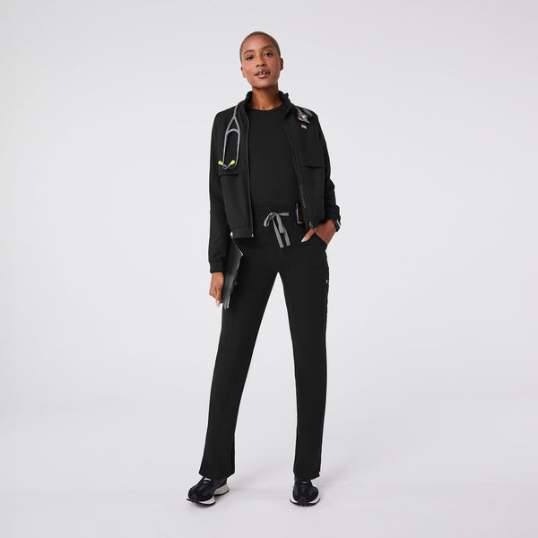 Women's Black Dowa High-Rise Straight-Leg - Petite Scrub Pant