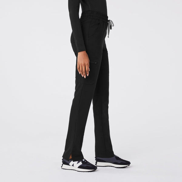 Women's Black Dowa High-Rise Straight-Leg - Petite Scrub Pant