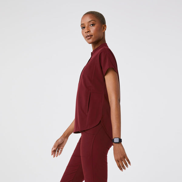 Women's Burgundy Montex Relaxed Scrub Top