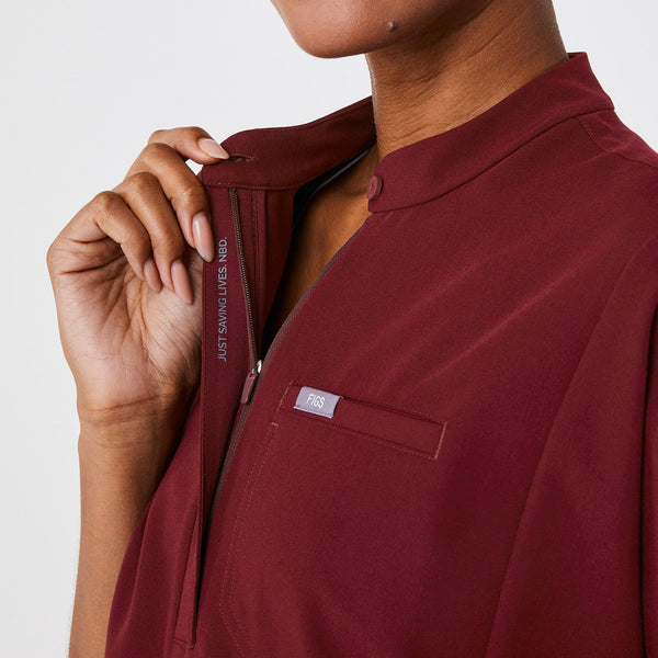 Women's Burgundy Montex Relaxed Scrub Top