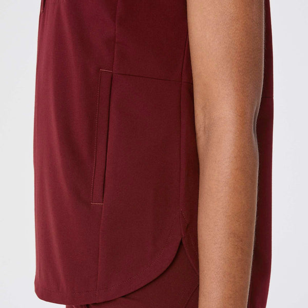Women's Burgundy Montex Relaxed Scrub Top