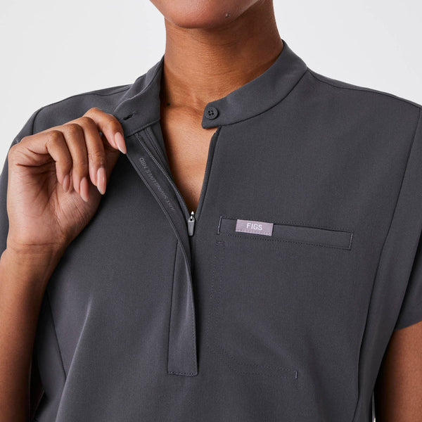 Women's Charcoal Montex Relaxed Scrub Top