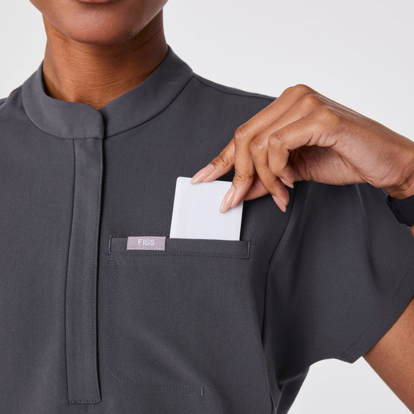 Women's Charcoal Montex Relaxed Scrub Top