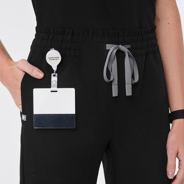 Women's Black Marseille High-Rise Wide-Leg - Petite Scrub Pant
