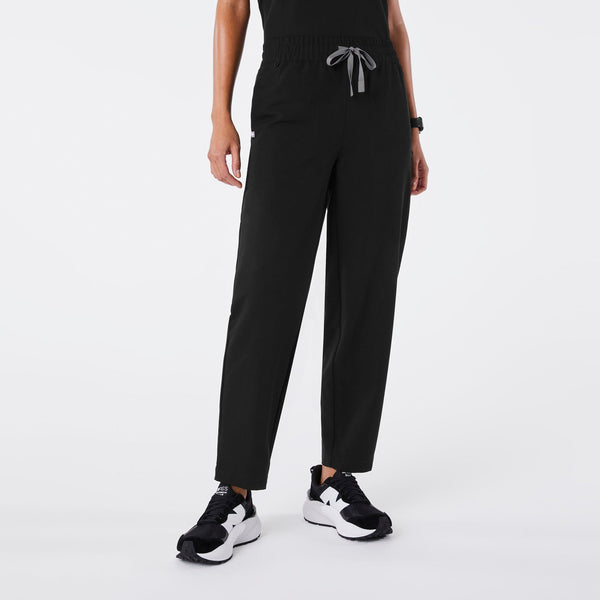 Women's Black High-Rise Sheridan - Relaxed Barrel-Leg Scrub Pant