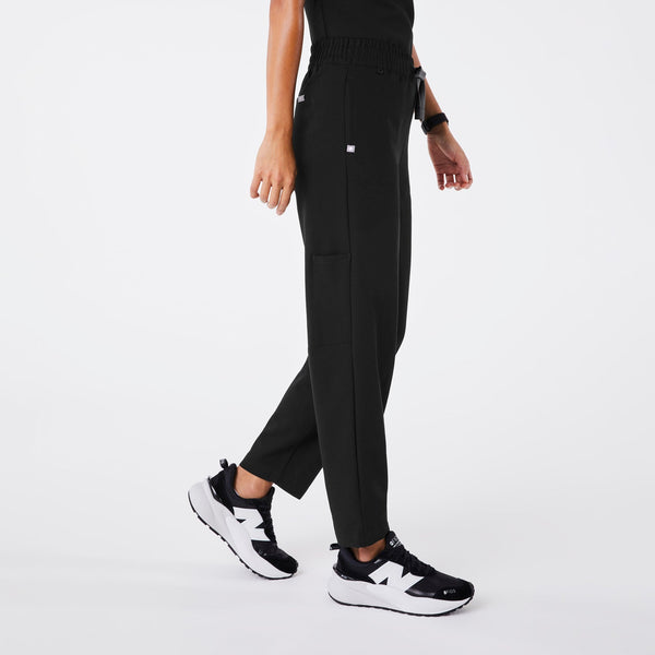Women's Black High-Rise Sheridan - Relaxed Barrel-Leg Scrub Pant