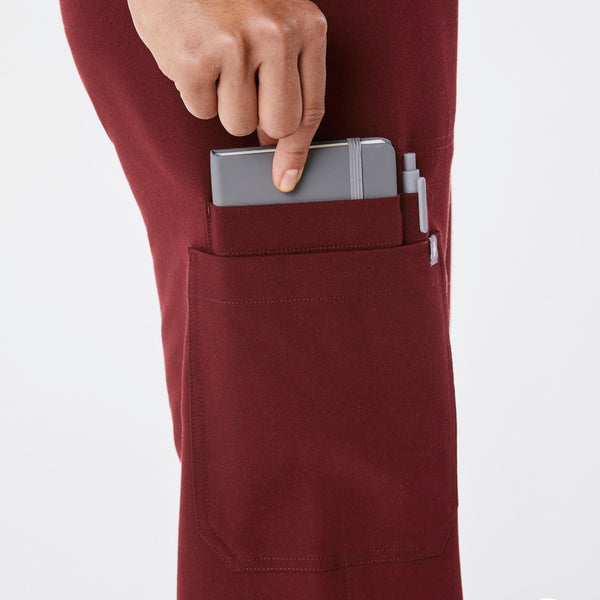 Women's Burgundy Isabel High-Rise Wide-Leg - Petite Scrub Pant