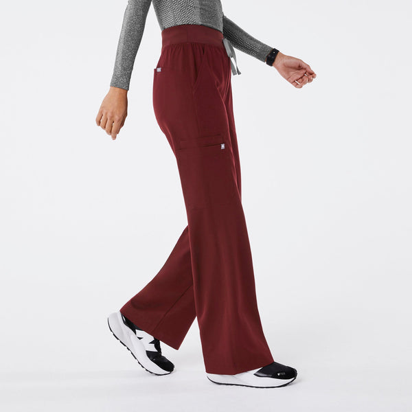 Women's Burgundy Isabel High-Rise Wide-Leg - Tall Scrub Pant