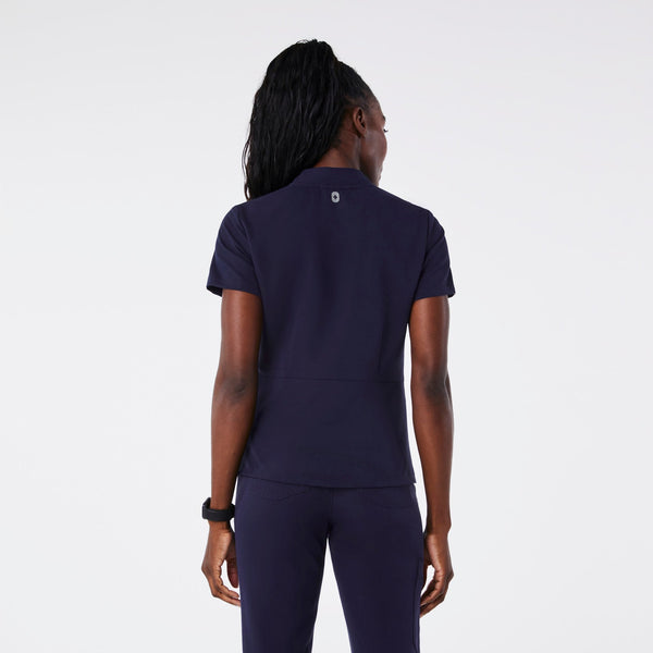 Women's Navy Lillian Slim V-Neck Peplum - Scrub Top