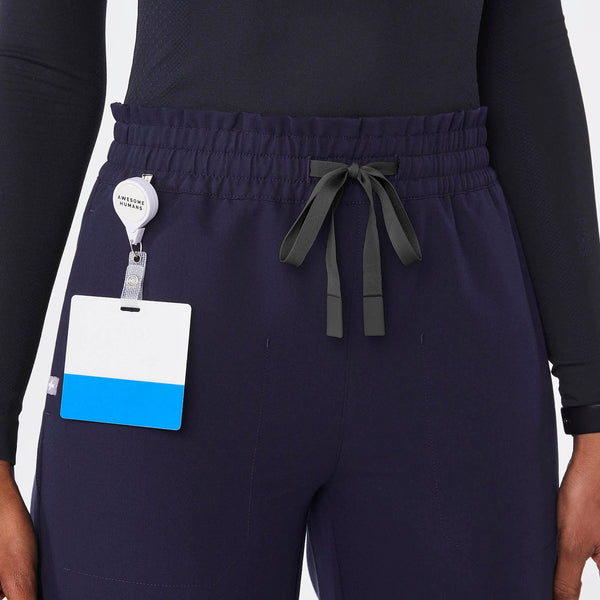 Women's Navy Marseille High-Rise Wide-Leg - Petite Scrub Pant