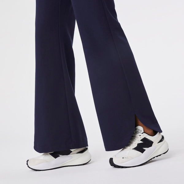 Women's Navy Marseille High-Rise Wide-Leg - Petite Scrub Pant