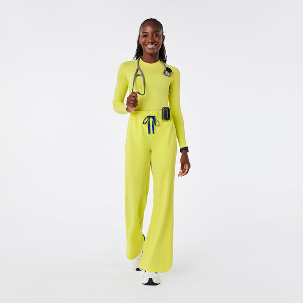 Women's Serving Lime Marseille High-Rise Wide-Leg - Petite Scrub Pant