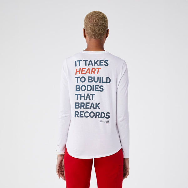 Women's White FIGS x Team USA - Long-Sleeve Underscrub