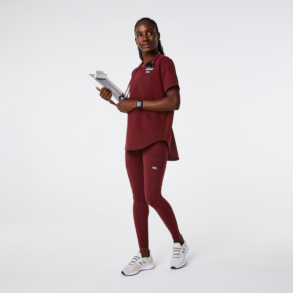 Women's Burgundy High-Rise Seville - ScrubLegging™