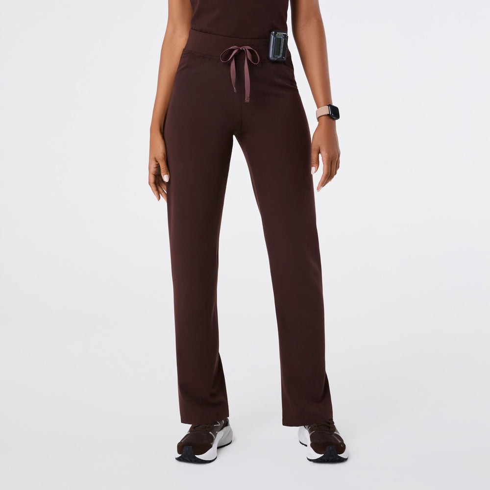 Women's Espresso Livingston High-Rise- Straight-Leg Scrub Pant™