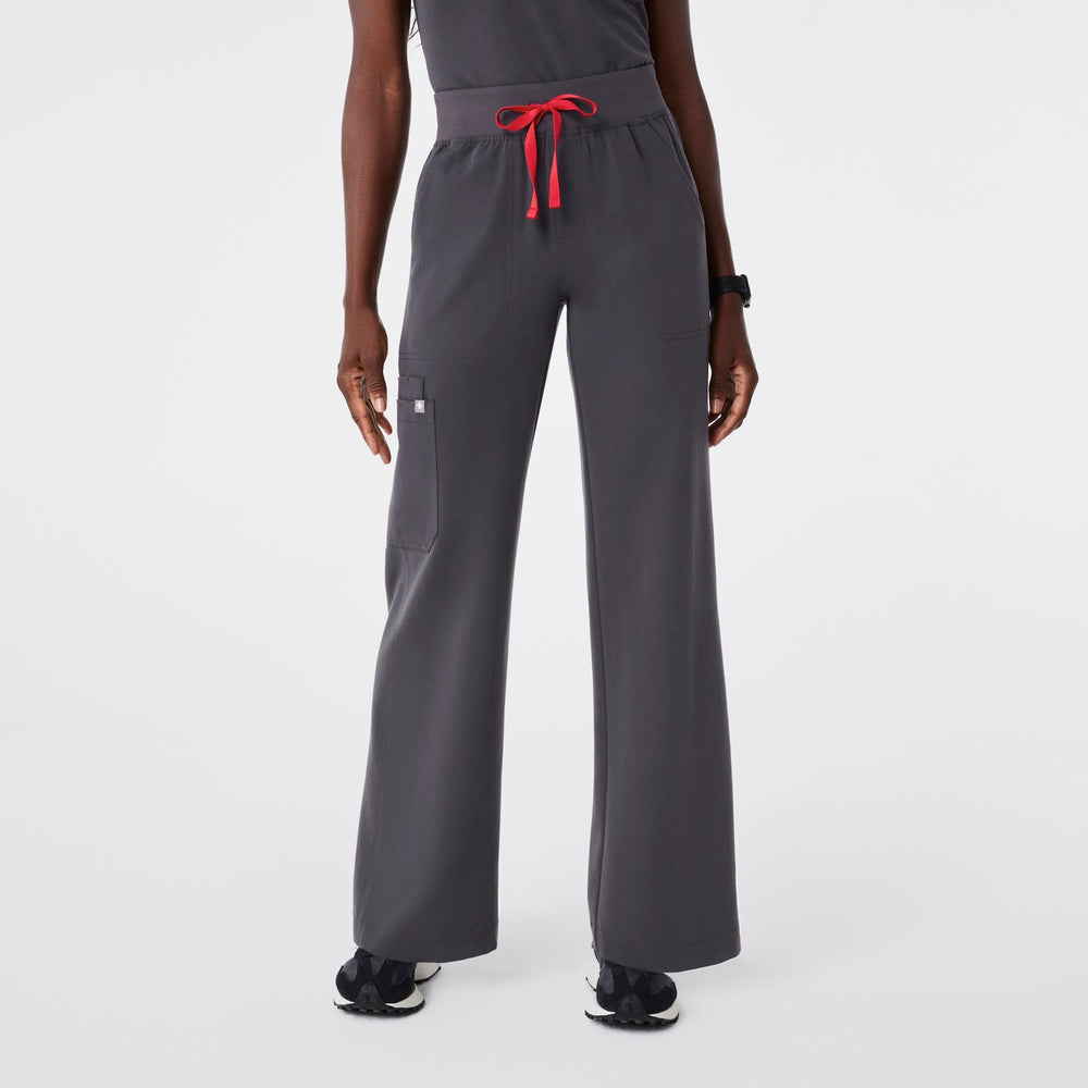 Women's Charcoal Isabel High-Rise Wide-Leg - Tall Scrub Pant