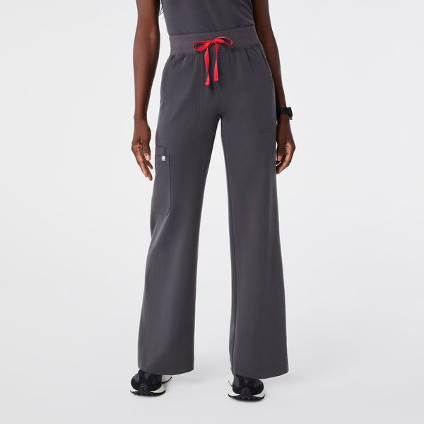 Women's Charcoal Isabel High-Rise Wide-Leg - Tall Scrub Pant