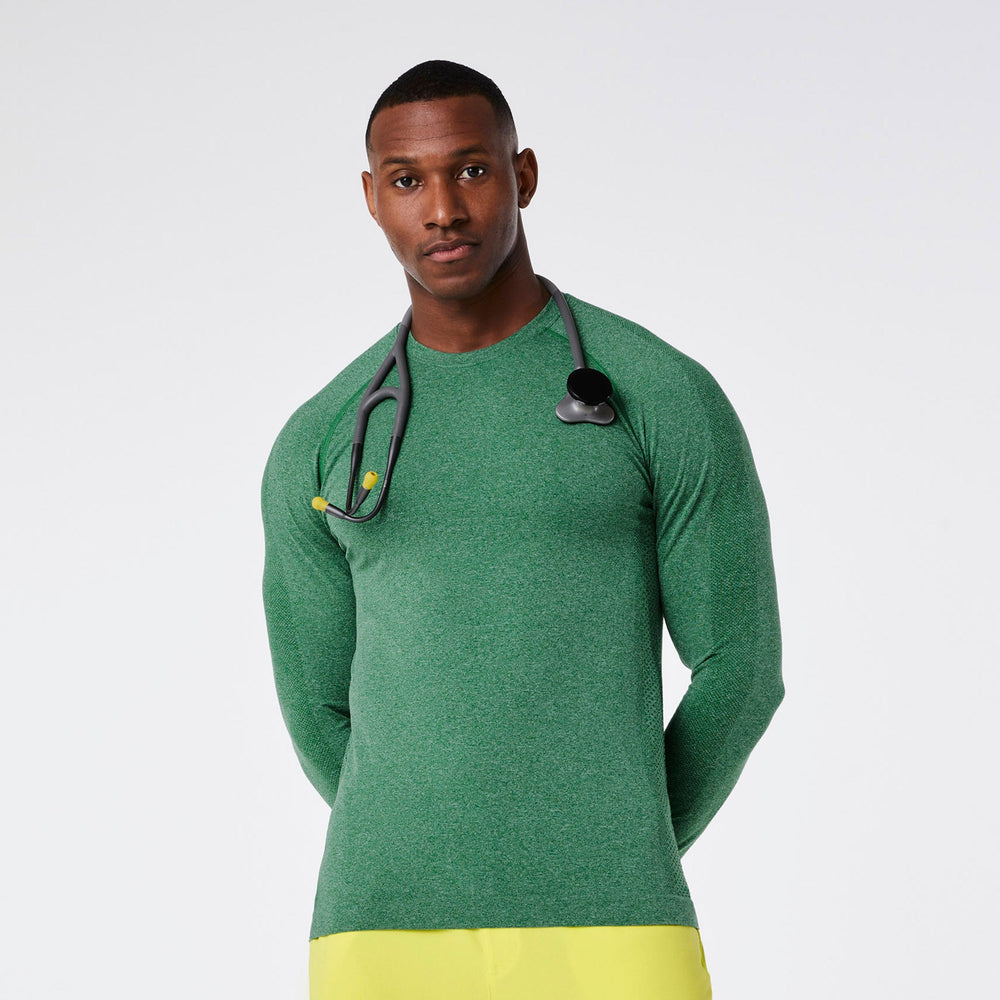 Men's Match Point Green Makato Seamless - Long-Sleeve Underscrub