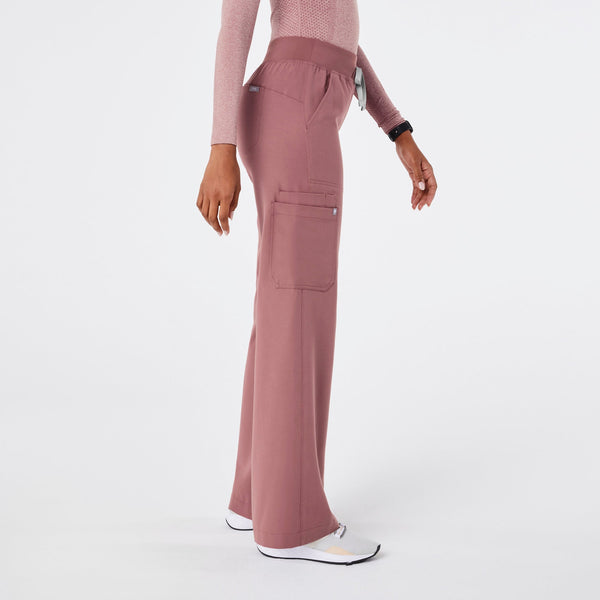 Women's Mauve Isabel High-Rise Wide-Leg - Petite Scrub Pant