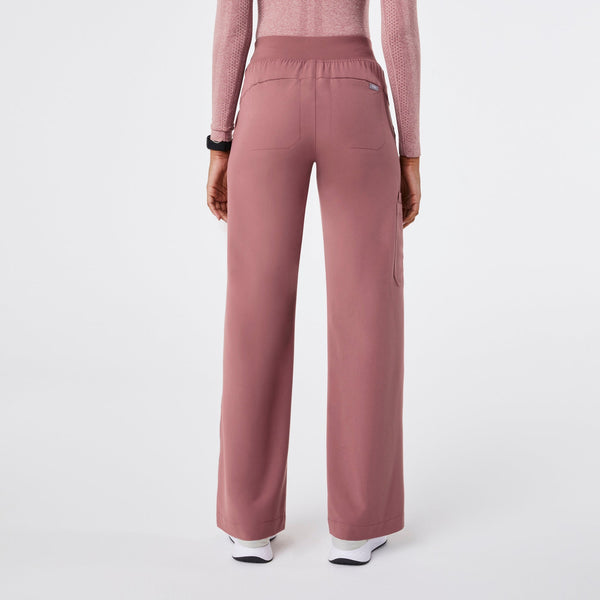 Women's Mauve Isabel High-Rise Wide-Leg - Petite Scrub Pant