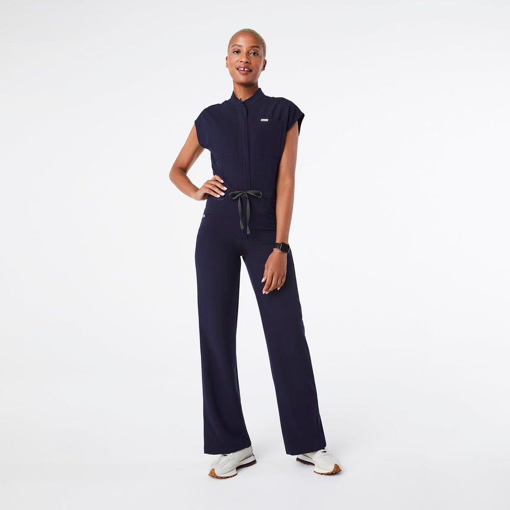 Women's Navy Rafaela Wide-Leg - ScrubJumpsuit™