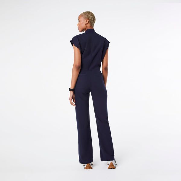 Women's Navy Rafaela Wide-Leg - Petite ScrubJumpsuit™