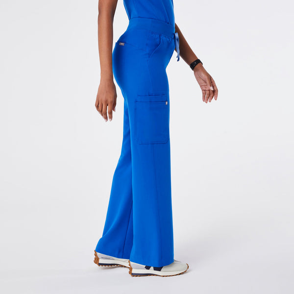 Women's Royal Blue Isabel High-Rise Wide-Leg - Petite Scrub Pant