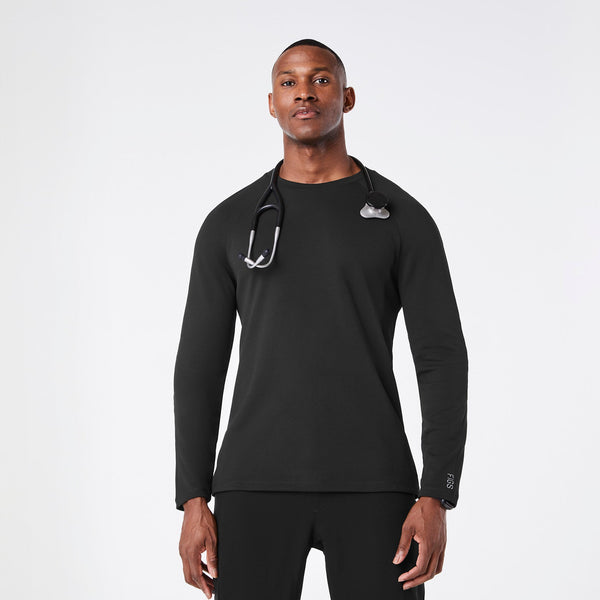 Men's Black Waffle - Long-Sleeve Underscrub