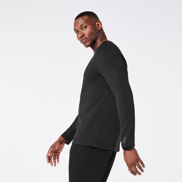 Men's Black Waffle - Long-Sleeve Underscrub