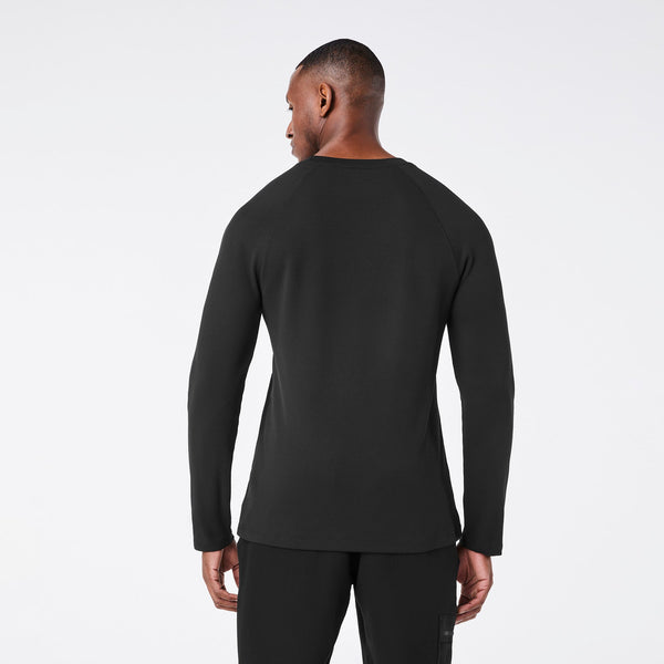 Men's Black Waffle - Long-Sleeve Underscrub