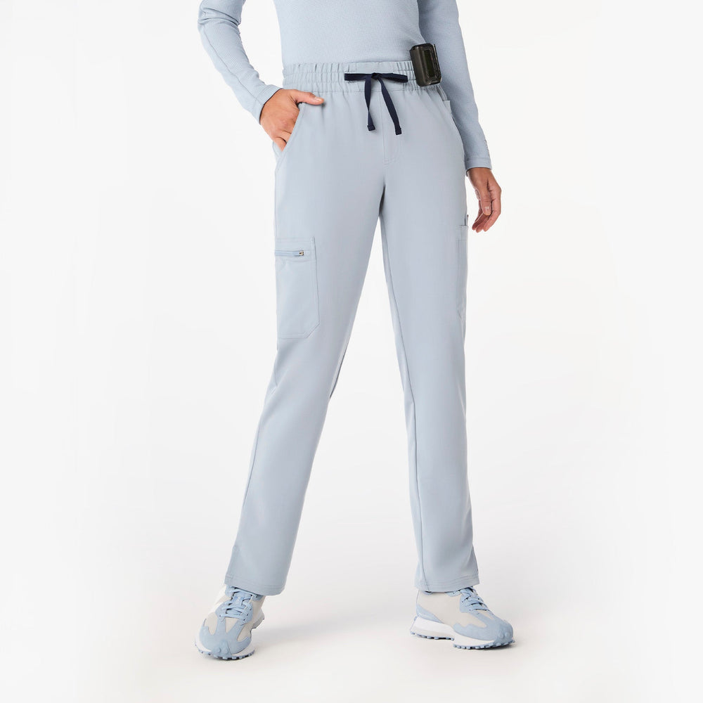 Women's Dusty Blue Dowa High-Rise Straight-Leg - Petite Scrub Pant