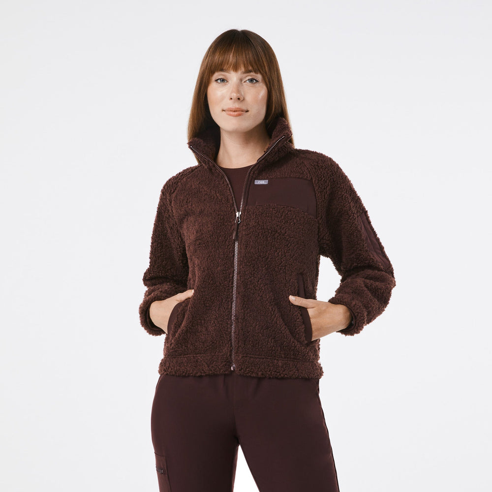 Women's Espresso On-Shift High-Pile - Fleece Bomber Jacket™