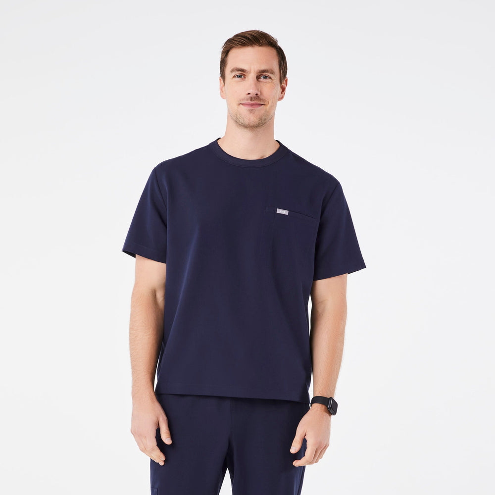 Men's Navy Easton - Crewneck Scrub Top