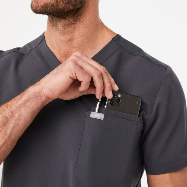 Men's Charcoal Leon -  Scrub Top™