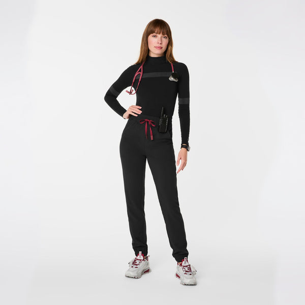 Women's Black Indestructible Slim Jogger Petite Scrub Pant