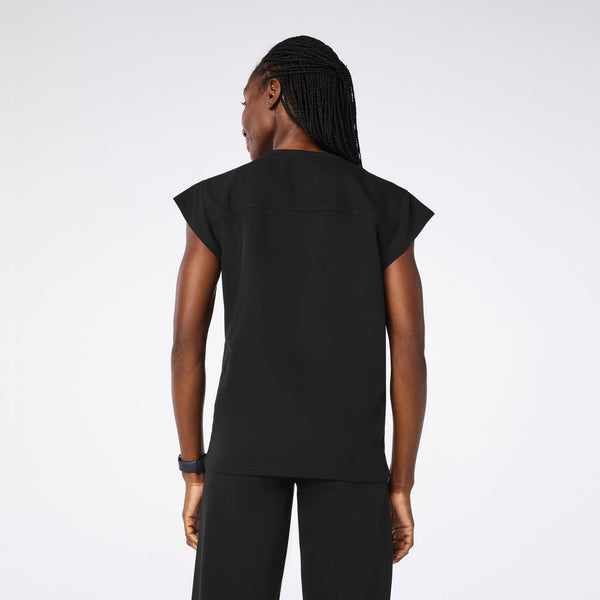 Women's Black Lucia Relaxed Crewneck Scrub Top