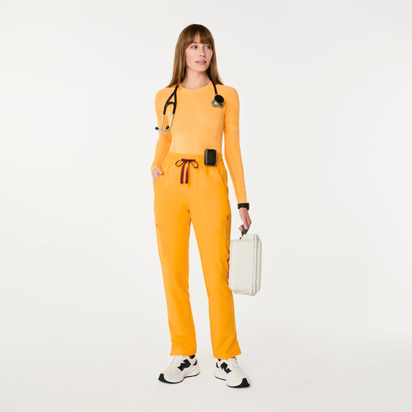 Women's Emergency Yellow Dowa High-Rise Straight-Leg Petite Scrub Pant