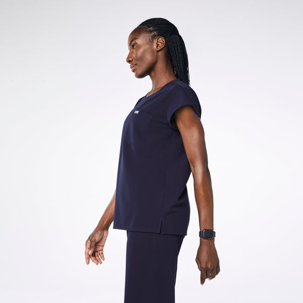 Women's Navy Lucia Relaxed Crewneck Scrub Top
