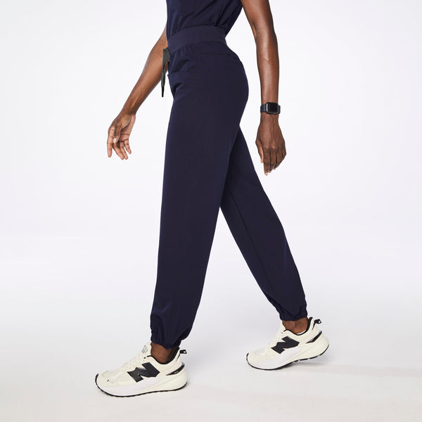Women's Navy High-Rise Rio Relaxed Jogger Petite Scrub Pant