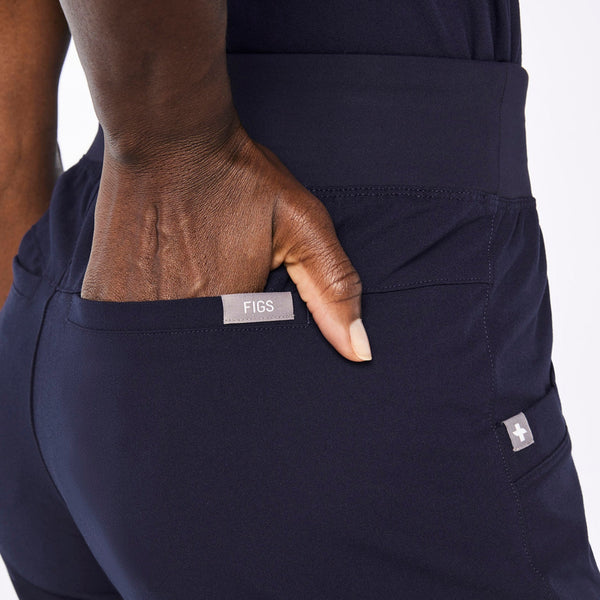 Women's Navy High-Rise Rio Relaxed Jogger Petite Scrub Pant