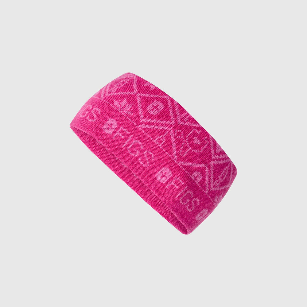 Shocking Pink Fair Isle Knit Earwarmer