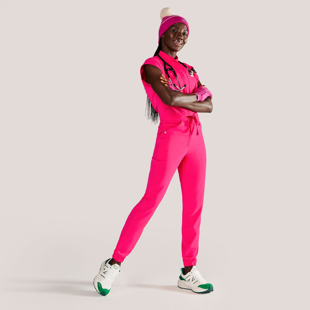 Women's Shocking Pink Rafaela Cargo - ScrubJumpsuit™